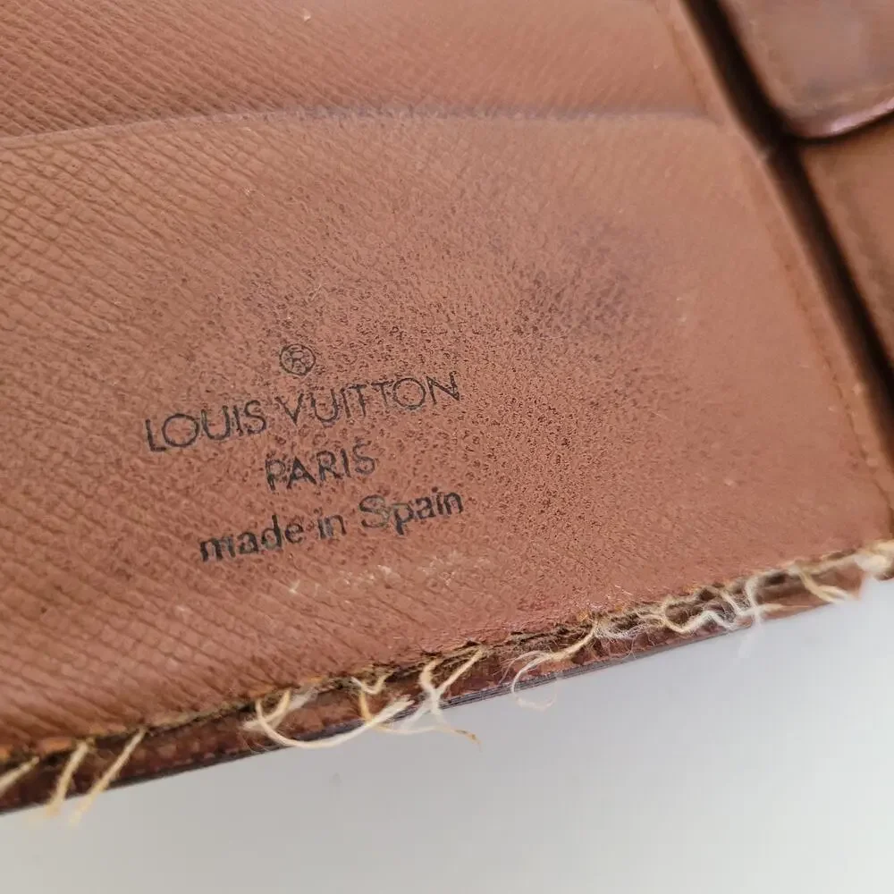 Vintage Louis Vuitton Men's LV Brown Bi-Fold Leather Wallet Monogram Classic
